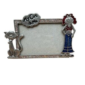 My Cat & Me Pewter/Metal Photo Frame Fits 5 x 3.5 Cat Lovers
